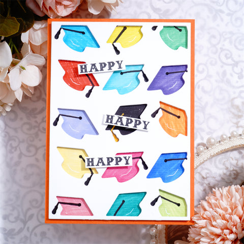 Inlovearts Bachelor Cap Background Board Cutting Dies