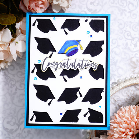Inlovearts Bachelor Cap Background Board Cutting Dies