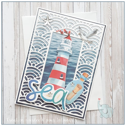 Inlovearts Sea Wave Pattern Frame Cutting Dies