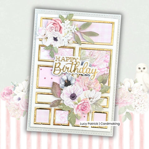 Inlovearts Rectangle Grid Background Board Cutting Dies