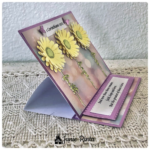 Inlovearts Sunflower with "Love, Faith, Hope" Word Cutting Dies