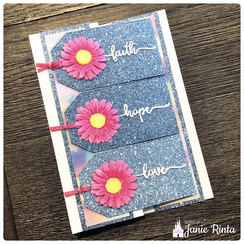 Inlovearts Sunflower with "Love, Faith, Hope" Word Cutting Dies