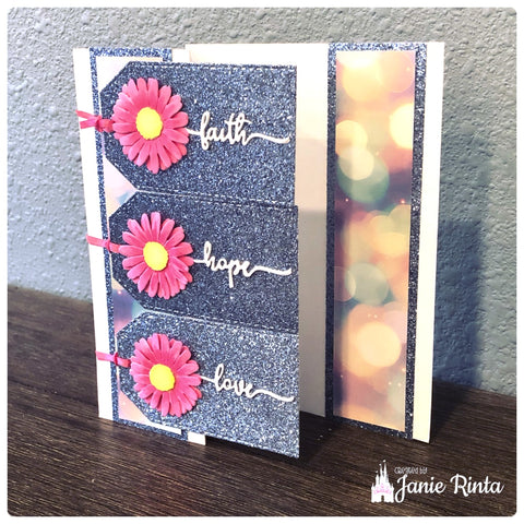 Inlovearts Sunflower with "Love, Faith, Hope" Word Cutting Dies