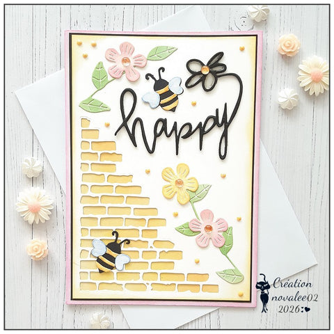 Inlovearts Happy Word Flower Cutting Dies