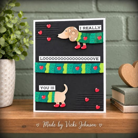 Inlovearts Dachshund in Sweater Cutting Dies