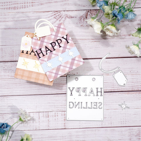 Inlovearts "Happy Shopping" Bag Metal Cutting Dies