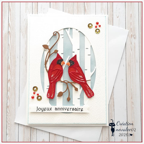 Inlovearts Cardinal Couple Cutting Dies