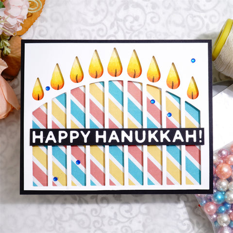 Inloveartshop Candles and Happy Hanukkah Cutting Dies