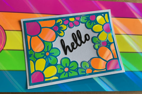Inlovearts Bloomig Flowers Rectangular Frame Cutting Dies
