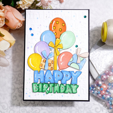 Inloveartshop Balloons and Happy Birthday Cutting Dies