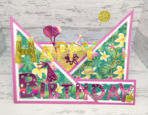 Inlovearts Happy Birthday Word with Decor Cutting Dies
