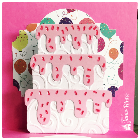 Inlovearts Three-tier Birthday Cake Cutting Dies