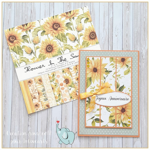 Inlovearts 24PCS 6" Flower in the Sunshine Scrapbook & Cardstock Paper