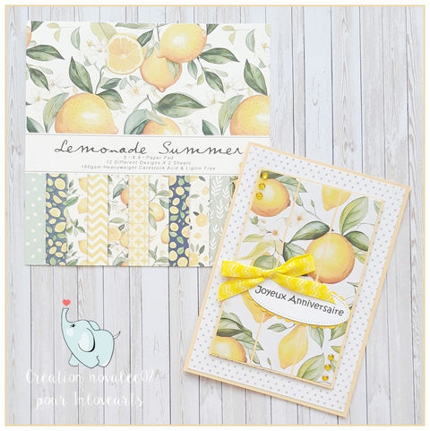 24PCS 6" Lemonade Summer Scrapbook & Cardstock Paper