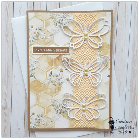 Inlovearts 24PCS 6" Bee Check Scrapbook & Cardstock Paper