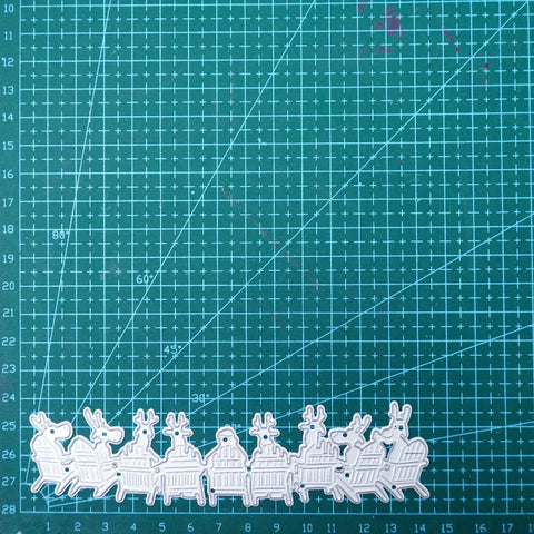 Inlovearts Santa Claus and Reindeers on Chairs Cutting Dies
