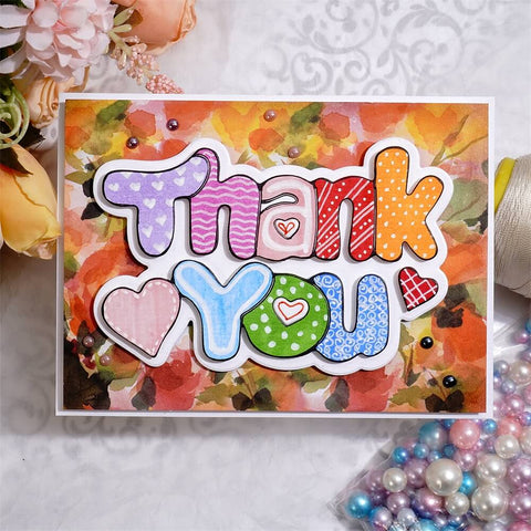 Inlovearts Thank You Bubble Word Cutting Dies