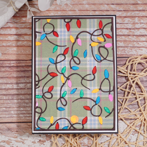 Inlovearts Christmas Lights Background Board Cutting Dies