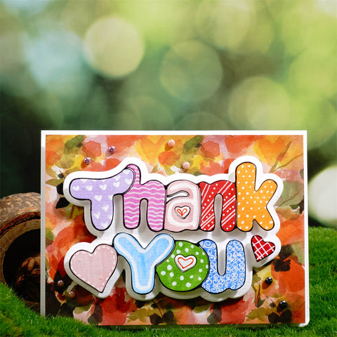 Inlovearts Thank You Bubble Word Cutting Dies