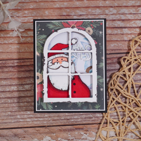 Inlovearts Santa Claus outside the Window Cutting Dies