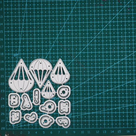 Inlovearts Parachute and Happy Birthday Word Cutting Dies