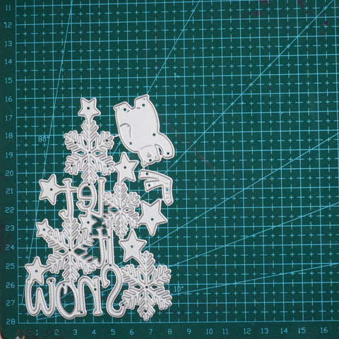 Inlovearts Let it Snow and Polar Bear Cutting Dies