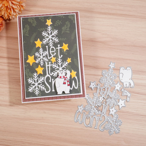 Inlovearts Let it Snow and Polar Bear Cutting Dies