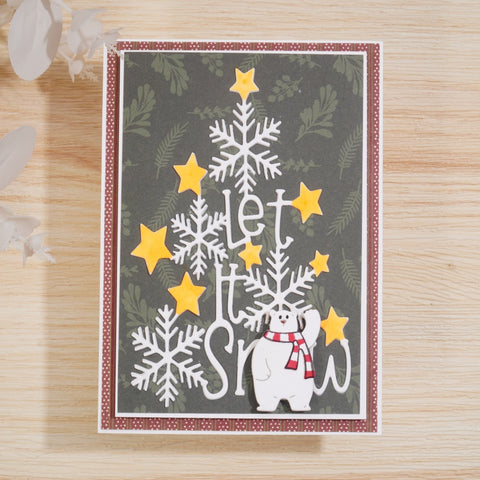 Inlovearts Let it Snow and Polar Bear Cutting Dies