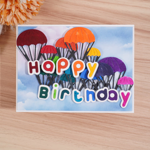 Inlovearts Parachute and Happy Birthday Word Cutting Dies