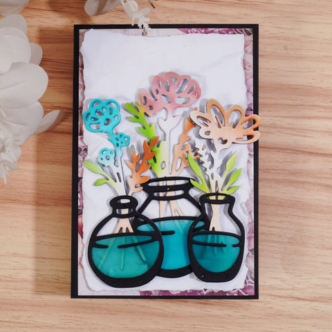 Inlovearts Bottles and Flowers Cutting Dies