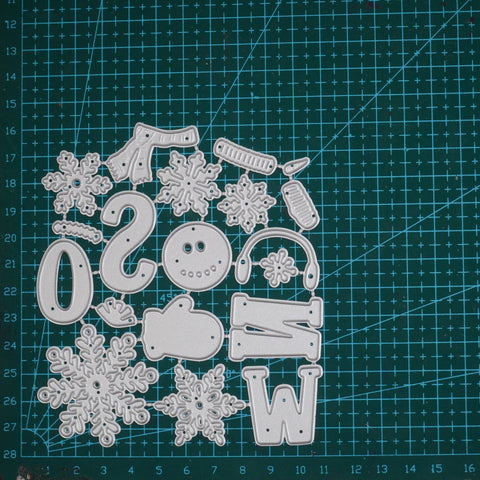Inlovearts Snow Snowman Snowflake Cutting Dies