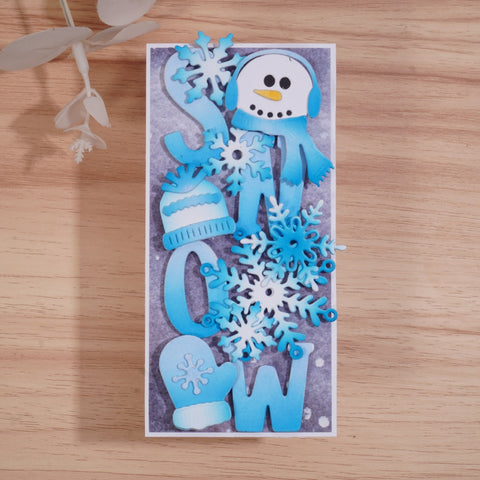 Inlovearts Snow Snowman Snowflake Cutting Dies