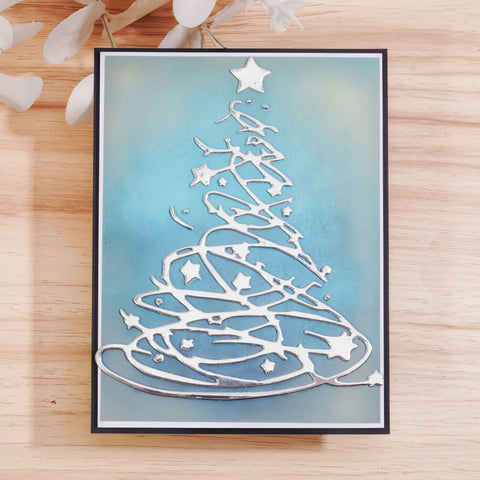 Inlovearts Messy Christmas Tree Cutting Dies