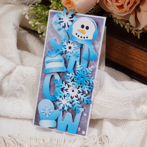 Inlovearts Snow Snowman Snowflake Cutting Dies