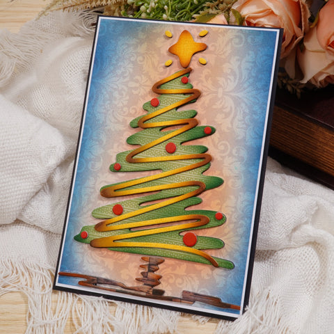 Inlovearts Line Christmas Tree Cutting Dies