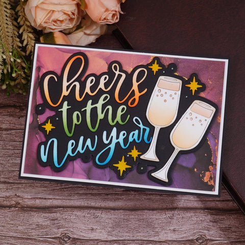 Inlovearts Cheers to the New Year Word Cutting Dies