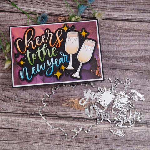 Inlovearts Cheers to the New Year Word Cutting Dies