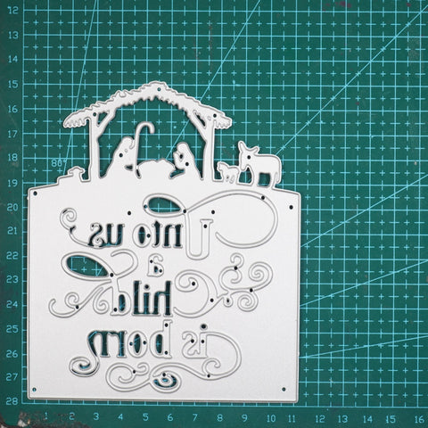 Inlovearts Unto us a Child is born Background Board Cutting Dies