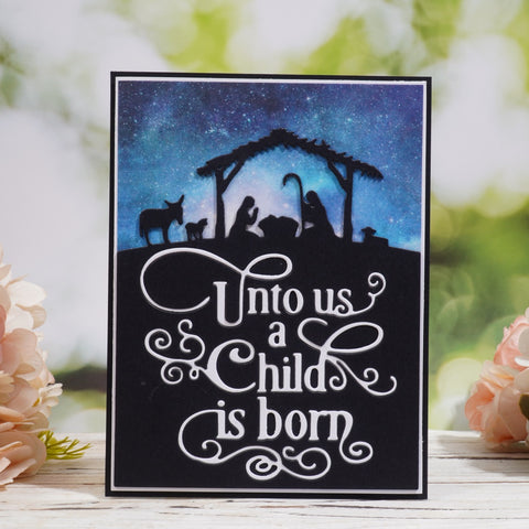 Inlovearts Unto us a Child is born Background Board Cutting Dies