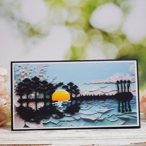 Inlovearts Guitar-shaped Natural Scenery Cutting Dies