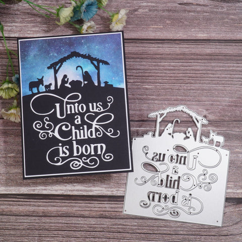 Inlovearts Unto us a Child is born Background Board Cutting Dies