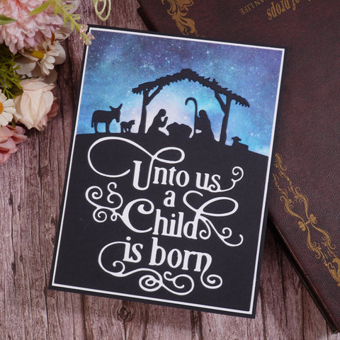 Inlovearts Unto us a Child is born Background Board Cutting Dies