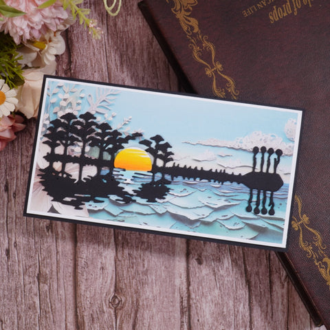 Inlovearts Guitar-shaped Natural Scenery Cutting Dies