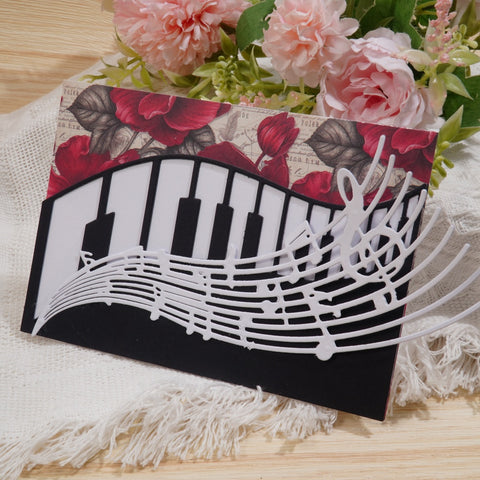 Inlovearts Piano Keys and Musical Staff Cutting Dies