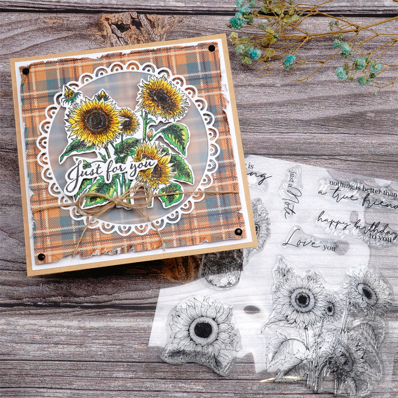 Inlovearts Blooming Sunflower Clear Stamps
