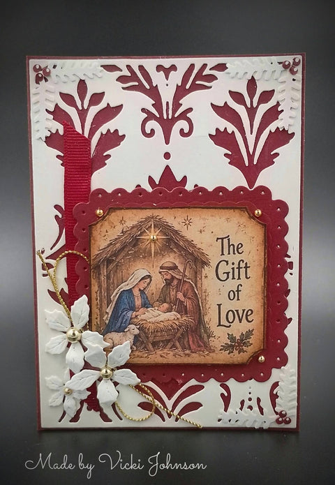 Inlovearts Damask Background Board Cutting Dies
