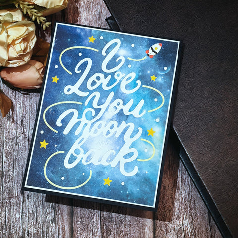 Inlovearts l love you to the moon and back Word Cutting Dies