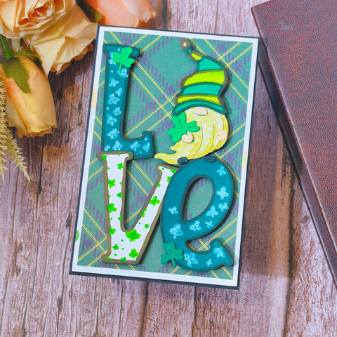 Inlovearts LOVE Clover Gnome Metal Cutting Dies