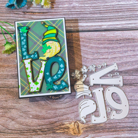 Inlovearts LOVE Clover Gnome Metal Cutting Dies