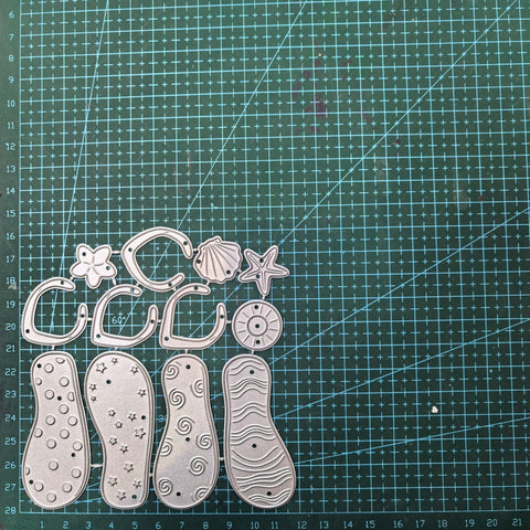 Inlovearts Four Beach Slippers Cutting Dies